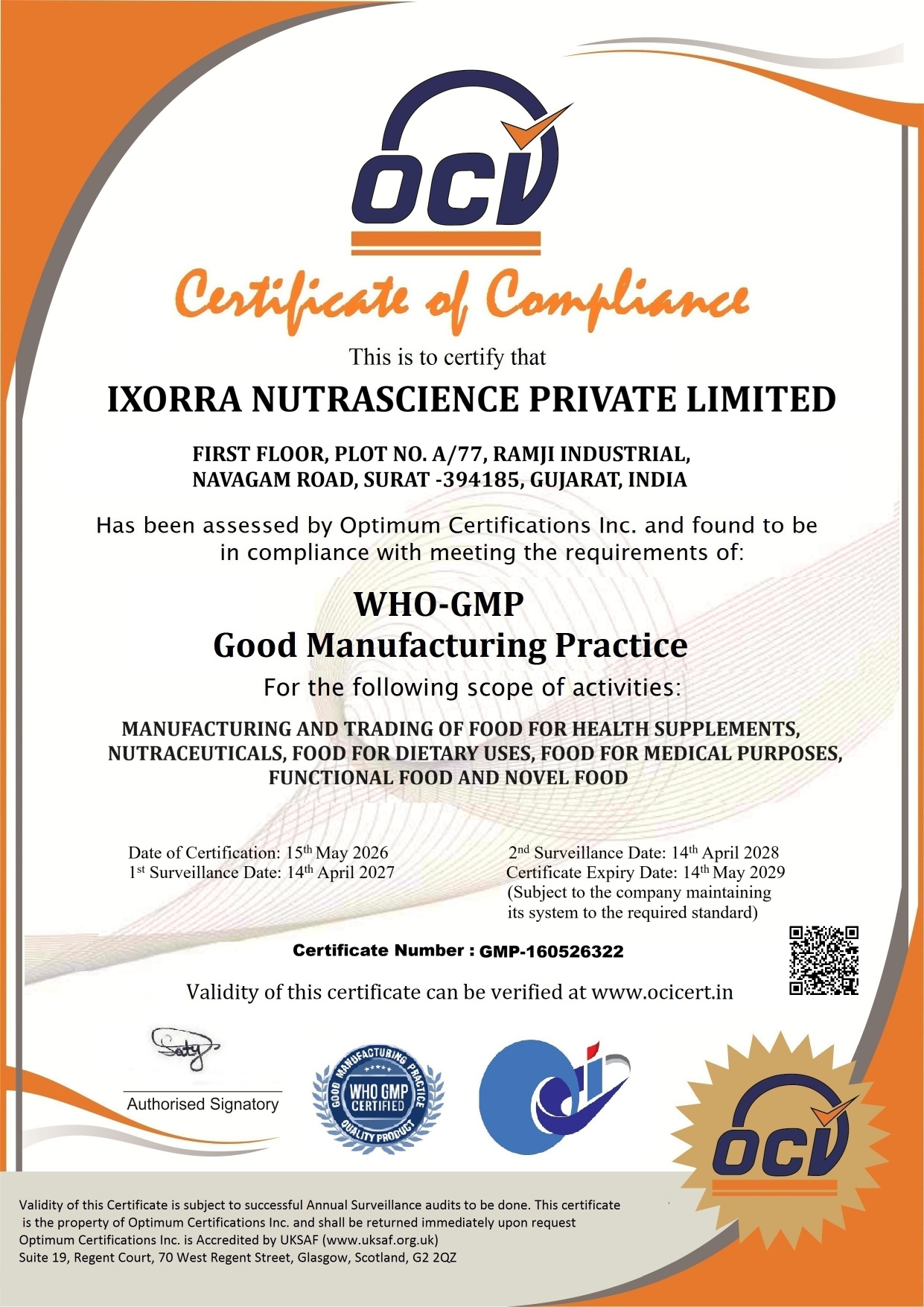 FINAL COPY IXORRA NUTRASCIENCE PRIVATE LIMITED WHO-GMP COMP._page-0001